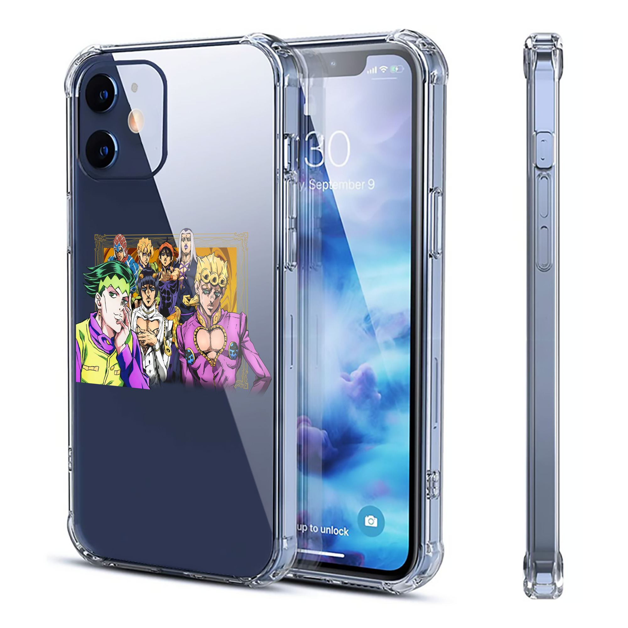 （画像用） ジョジョの奇妙な冒険 ジョルノ?ジョバァーナ JoJo's Bizarre Adventure Giorno Giovanna 【iPhone 12シリーズ対応】透明スマホケース（クリアソフトケース）